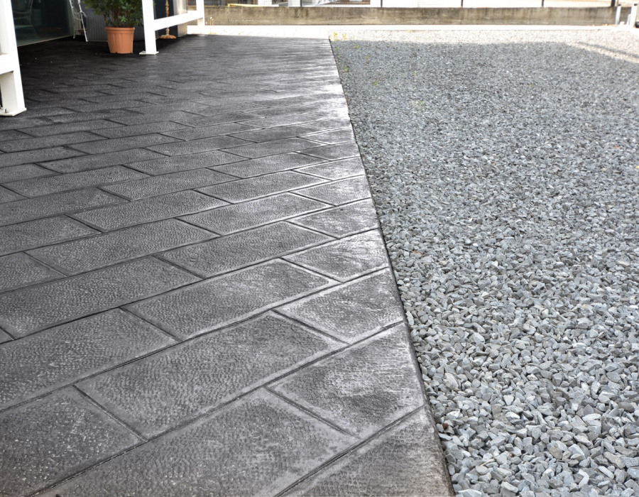 Plam Stampable, stamped concrete, mold travertino 3 lastre. Durante Srl, Maser, Italy